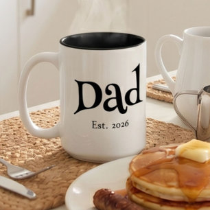 Schwarzer Spaß Fett Gediegener Neuer Vater Zweifarbige Tasse