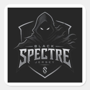 Schwarzer Spectre Gaming Becher - Gamer Kaffeetass Quadratischer Aufkleber