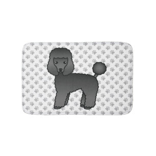 Schwarzer Spielzeugpudel Süßer Cartoon-Hund Badematte