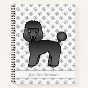 Schwarzer Spielzeugpudel Süßer Cartoon-Hund & Benu Notizbuch