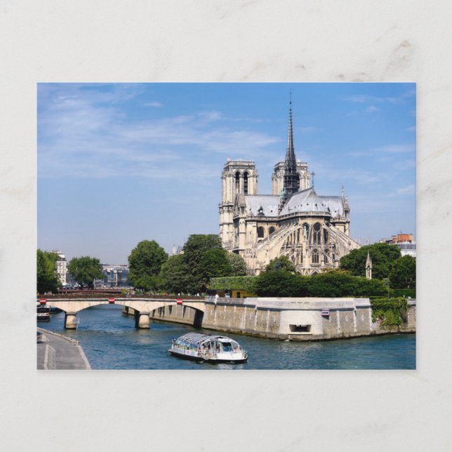 Schwarzer Spion von der Seine Notre Dame de Paris Postkarte (Vorderseite)