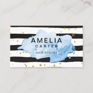 Schwarzer Splash Feminine Haare Stylist Salon Visitenkarte