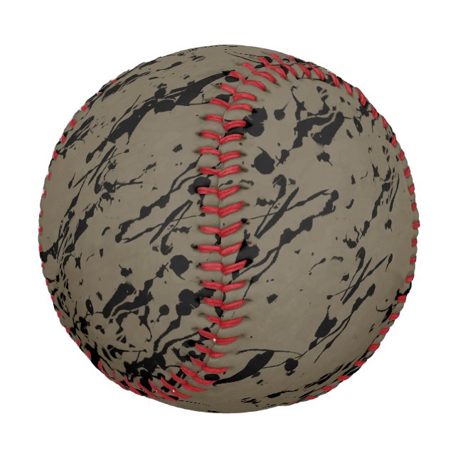 Schwarzer Splash und Tropfen Baseball (Schrägansicht)