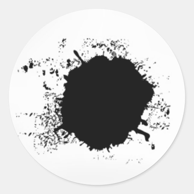 Schwarzer Spot Runder Aufkleber (Vorderseite)