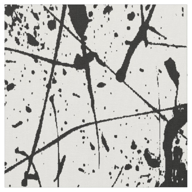 Schwarzer Spritzer auf weißem Gewebe Stoff (Nahaufnahme)