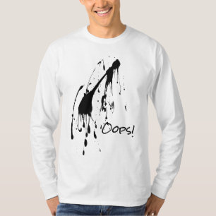 Schwarzer Spritzer "Oops!"T-Shirt T-Shirt