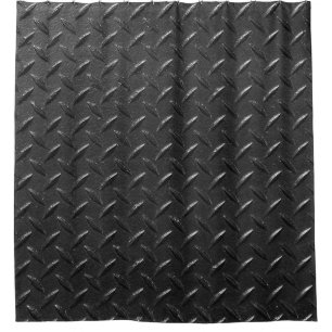 Schwarzer Stahl, metallische Struktur. Duschvorhang