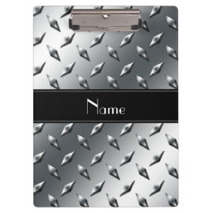 Schwarzer Stahlstreifen der Namediamant-Platte Klemmbrett