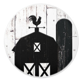 Schwarzer Stall Weißholz Rustikaler Bauernhof Land Keramikknauf