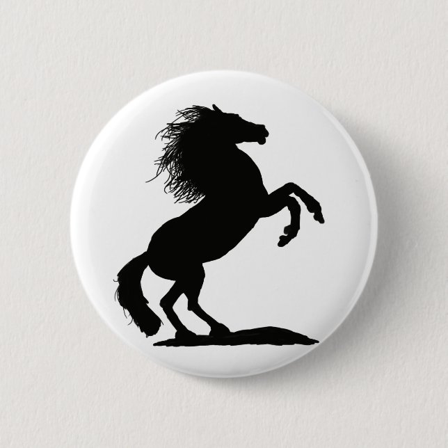 Schwarzer Stallion aufzuziehen - Button (Vorderseite)