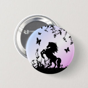 Schwarzer Stallion Button