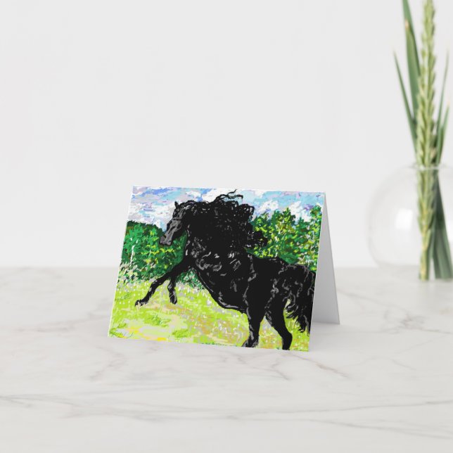 Schwarzer Stallion der Karte (Vorderseite)