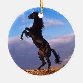 Schwarzer Stallion Keramikornament