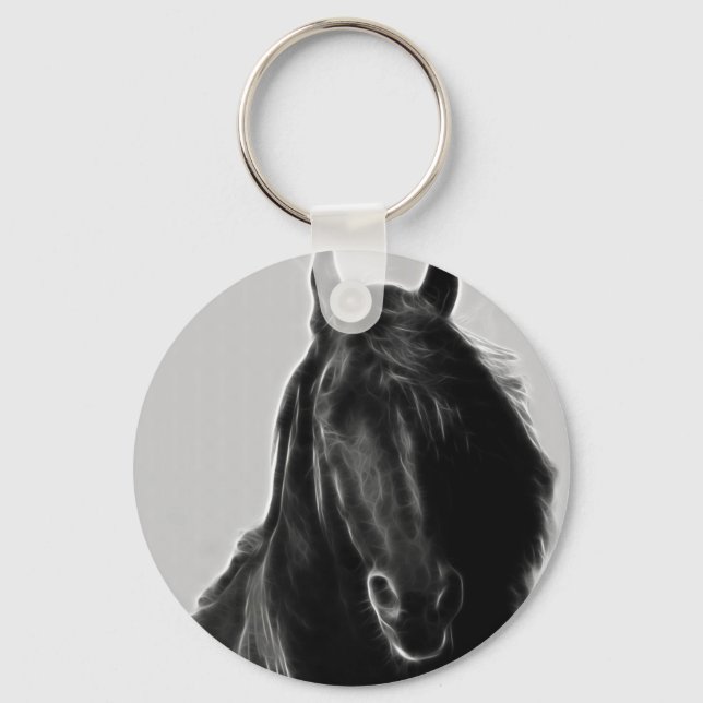 Schwarzer Stallion Schlüsselanhänger (Vorderseite)