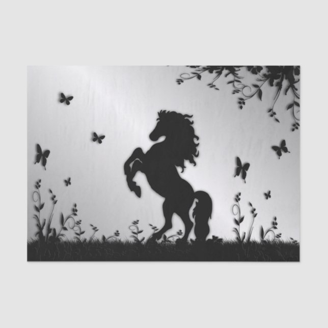 Schwarzer Stallion Seidenpapier (Vorderseite)