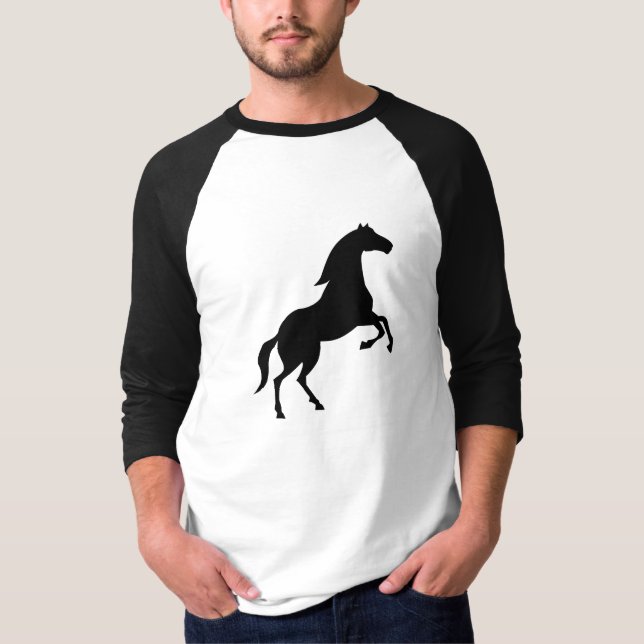Schwarzer Stallion T-Shirt (Vorderseite)