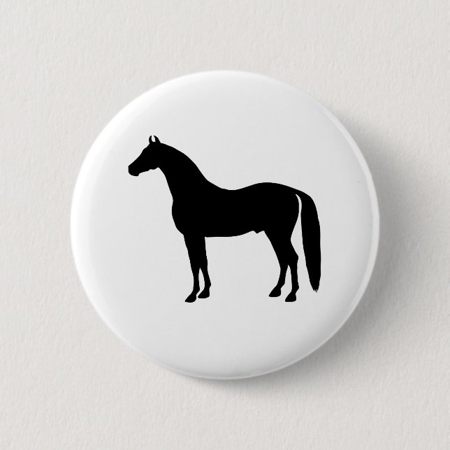 Schwarzer Stallions-elegantes Button (Vorderseite)