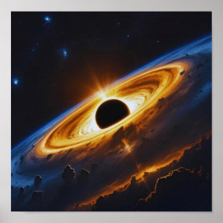 Schwarzer Star der Erde Poster