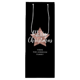 Schwarzer Star Frohe Weihnachten Geschenktüte Für Weinflaschen