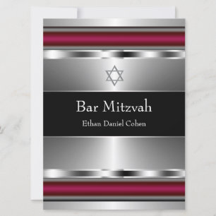 Schwarzer Star von David Bar Mitzvah Einladung