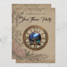 Schwarzer Steampunk mit Uhren und Gängen.