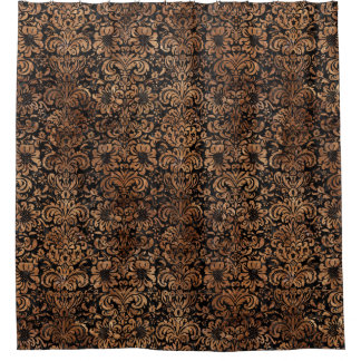 SCHWARZER STEIN DES MARMOR-DAMASK2 U. BROWNS DUSCHVORHANG