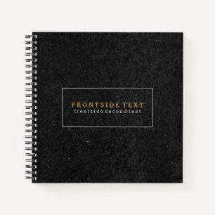 Schwarzer Stein Print Textur Hintergrund Notizbuch