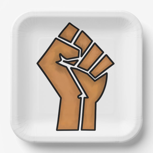 Schwarzer Stolz erste Einheit Geschichte Afrikanis Pappteller (Vorderseite)