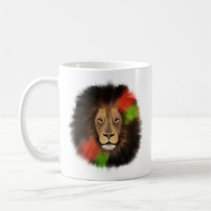 schwarzer Stolz Löwe rot grün Einheit Dschungel Ka Kaffeetasse