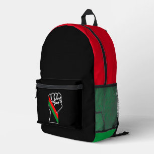 Schwarzer Stolz Rot-Grün-Pfanne afrikanische Flagg Bedruckter Rucksack
