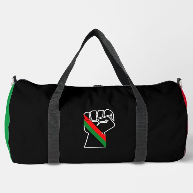 Schwarzer Stolz Rot-Grün-Pfanne afrikanische Flagg Duffle Bag (Vorderseite)
