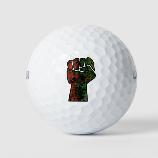 Schwarzer Stolz Rot-Grün-Pfanne afrikanische Flagg Golfball (Vorderseite)