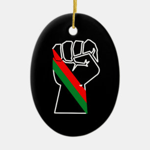Schwarzer Stolz Rot-Grün-Pfanne afrikanische Flagg Keramik Ornament