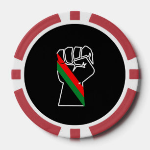 Schwarzer Stolz Rot-Grün-Pfanne afrikanische Flagg Pokerchips