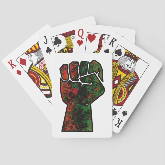 Schwarzer Stolz Rot-Grün-Pfanne afrikanische Flagg Spielkarten (Rückseite)