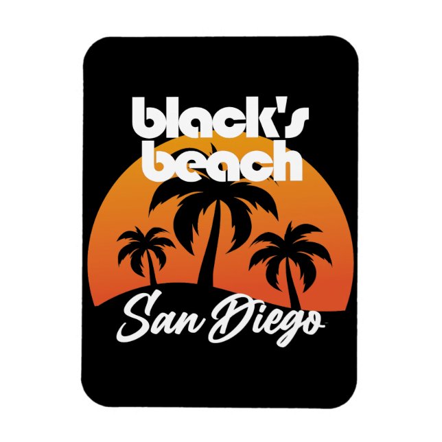 Schwarzer Strand, San Diego Magnet (Vertikal)