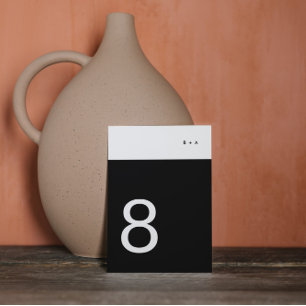 Schwarzer Streifen Einfach Schlicht Modernes Premi Tischnummer