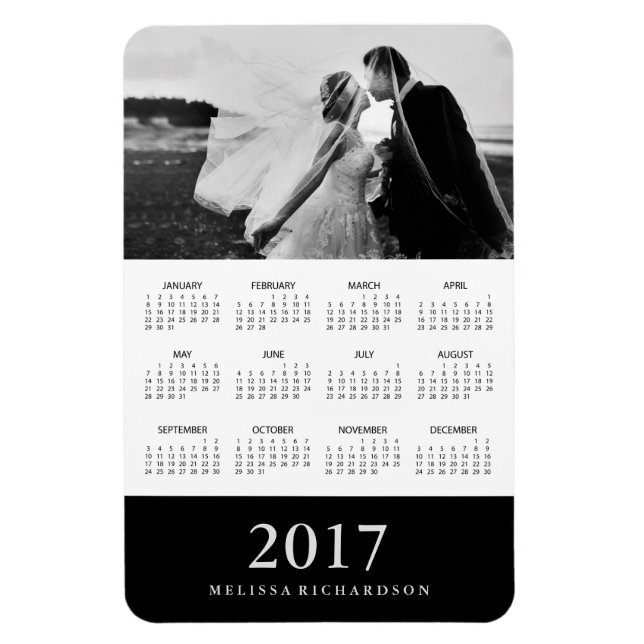Schwarzer Streifen | Eleganter Foto - Kalender 201 Magnet (Vertikal)