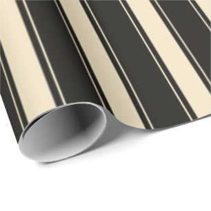 Schwarzer Streifen-Party Geschenkpapier