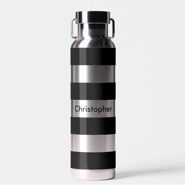 Schwarzer Streifen Trinkflasche (Vorne)