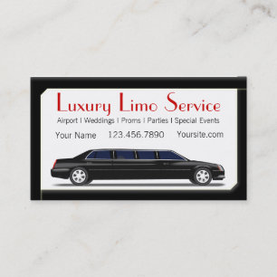 Schwarzer Stretch Limousine Visitenkarte