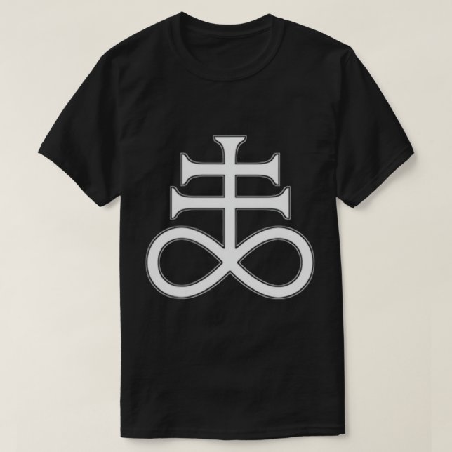 SCHWARZER SULFUR SYMBOL ALCHEMY LEVIATHAN CROSS SA T-Shirt (Design vorne)