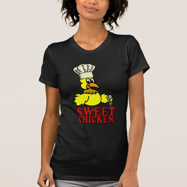 Schwarzer süßer Huhn GRILLEN T - Shirt (Vorderseite)