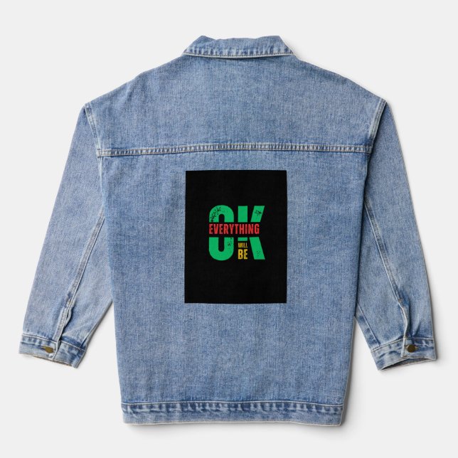 Schwarzer Sweatshirt mit langen Ärmeln Jeansjacke (Rückseite)