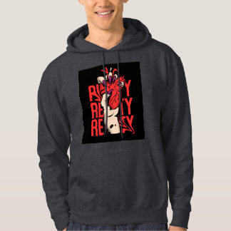 Schwarzer Sweatshrirt mit Herz- und Handdesign Hoodie