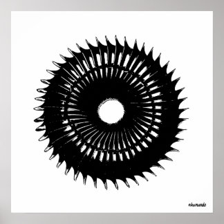 Schwarzer Swirl Poster