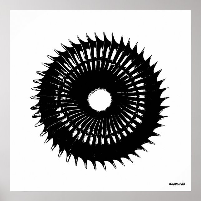 Schwarzer Swirl Poster (Vorne)
