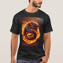 Schwarzer T - Shirt mit einem einzigartigen Dragan