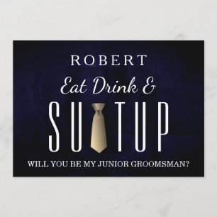 Schwarzer Tafel Anzug-oben sind Sie mein Trauzeuge Einladung