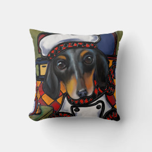 Schwarzer Tan-Dachshund    Kissen
